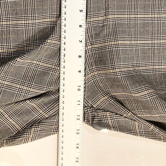 NWOT ICON AMSTERDAM Pants 30 Plaid Grey White  Black-Stripe Stretchy”Viera” - Picture 13 of 13